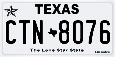 TX license plate CTN8076