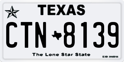 TX license plate CTN8139