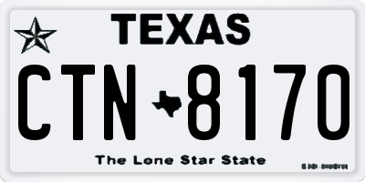 TX license plate CTN8170