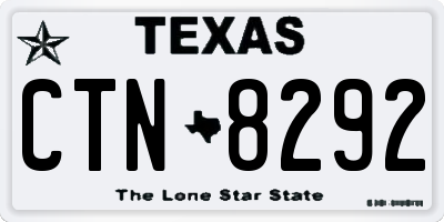 TX license plate CTN8292
