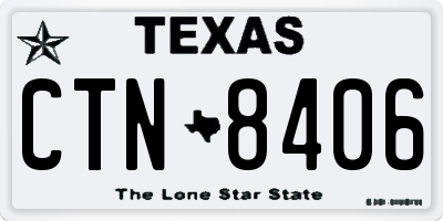 TX license plate CTN8406