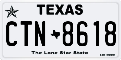 TX license plate CTN8618
