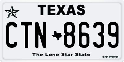 TX license plate CTN8639