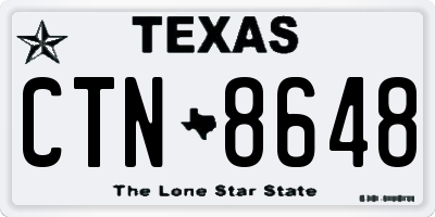 TX license plate CTN8648