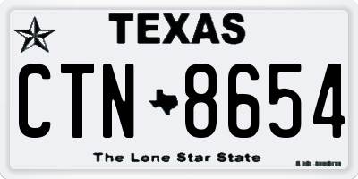TX license plate CTN8654