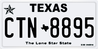 TX license plate CTN8895