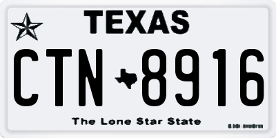 TX license plate CTN8916