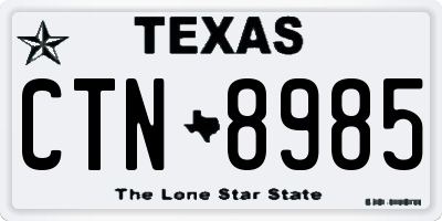 TX license plate CTN8985