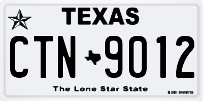 TX license plate CTN9012