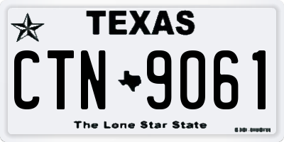 TX license plate CTN9061