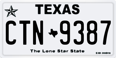 TX license plate CTN9387