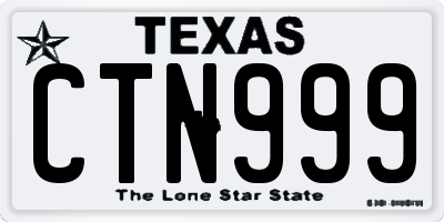 TX license plate CTN999