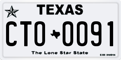 TX license plate CTO0091