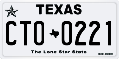 TX license plate CTO0221