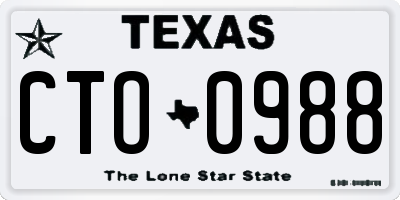 TX license plate CTO0988