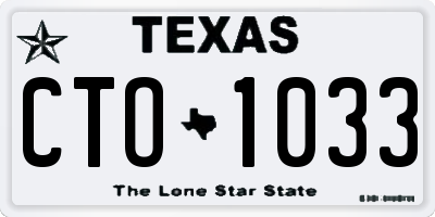 TX license plate CTO1033