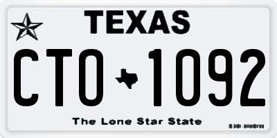 TX license plate CTO1092