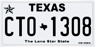 TX license plate CTO1308