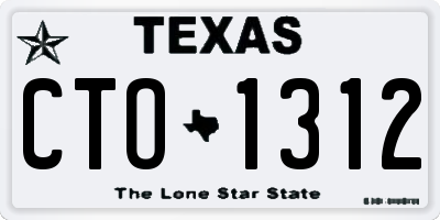 TX license plate CTO1312