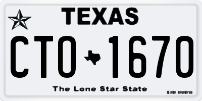 TX license plate CTO1670