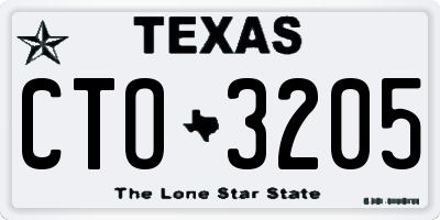 TX license plate CTO3205