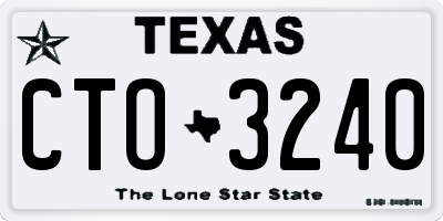 TX license plate CTO3240