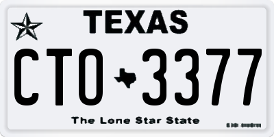TX license plate CTO3377