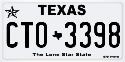 TX license plate CTO3398