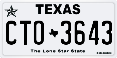 TX license plate CTO3643
