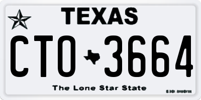 TX license plate CTO3664
