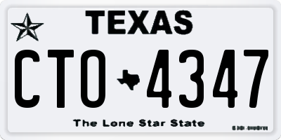 TX license plate CTO4347