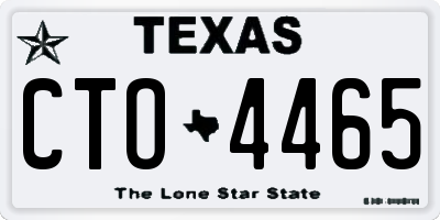 TX license plate CTO4465