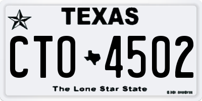 TX license plate CTO4502