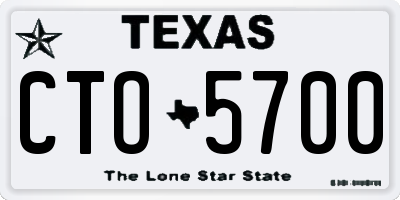 TX license plate CTO5700