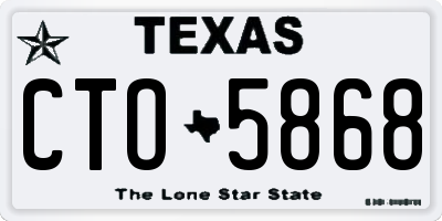 TX license plate CTO5868