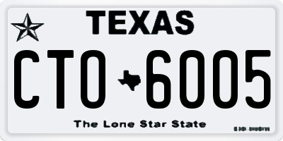 TX license plate CTO6005