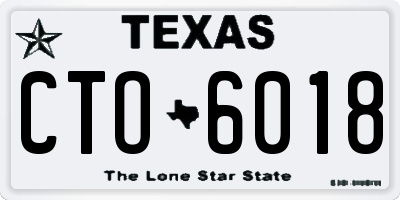 TX license plate CTO6018