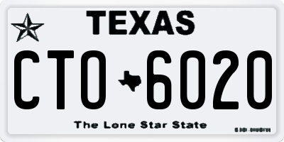 TX license plate CTO6020