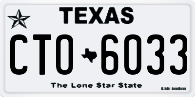 TX license plate CTO6033