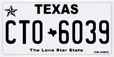 TX license plate CTO6039
