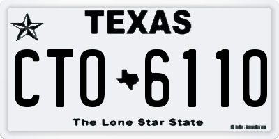 TX license plate CTO6110