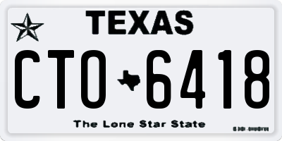TX license plate CTO6418
