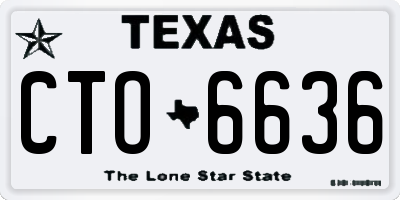 TX license plate CTO6636