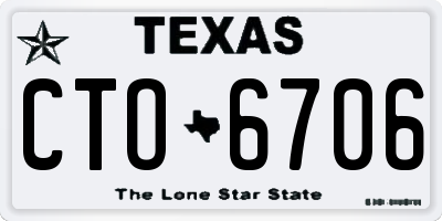 TX license plate CTO6706