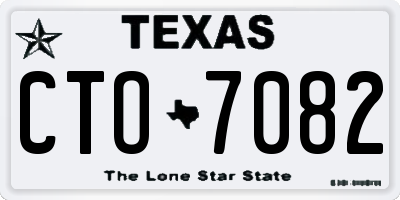 TX license plate CTO7082