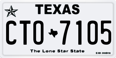 TX license plate CTO7105