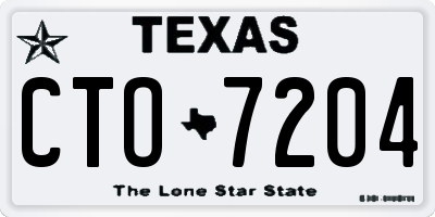 TX license plate CTO7204
