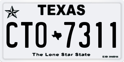 TX license plate CTO7311