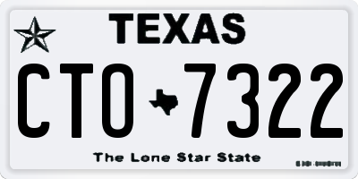 TX license plate CTO7322
