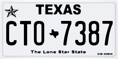 TX license plate CTO7387